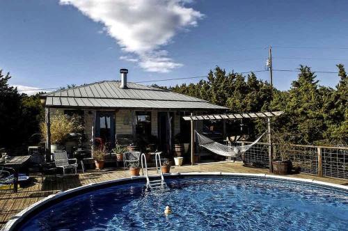 Wimberley Casa | Secluded Couples' Getaway Cabin with Private Pool by Cypress Creek in Texas Hill Country