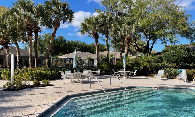 Bonita Springs Casa | Serene 3BD/2BA Home w/ Lanai overlooking Coconut Trees: 9 Mi to Beach!