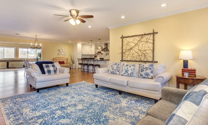 Dandridge Cabina | Serene lake views featuring a private dock, sun deck + spacious fire pit