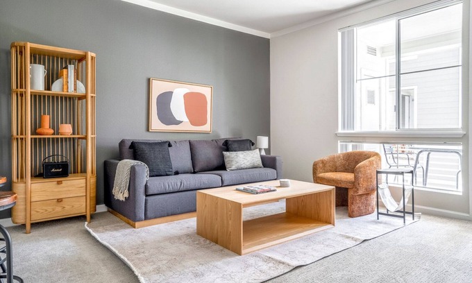 Central San Mateo Apartamento | Serene Mountain View 1BR w/ W/D, A/C & Lounge, nr Highways, by Blueground