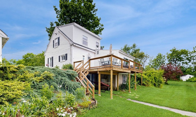 Winterport Casa | Serene Waterfront Home with In-Ground Pool, River Views, Spacious Deck, & Grill