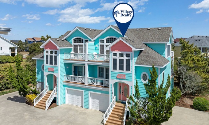 Buck Island Casa | Cabaña en la playa: 5 hab. / 5 BA dúplex, un lado en Corolla, para 10 personas