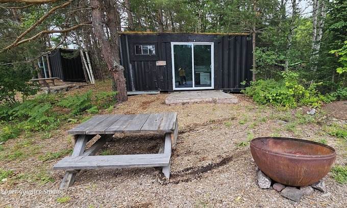 Mohawk Cabina | Shipping contain conversion into cozy copper Country cabin!!