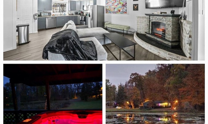 Streetsboro Cabina | Silly Goose At Heron Hill Retreat Hot Tub on Lake!