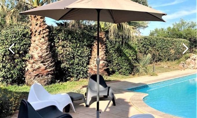 Marseillan Villa | Casa de una planta con piscina para 8 personas en Marseillan