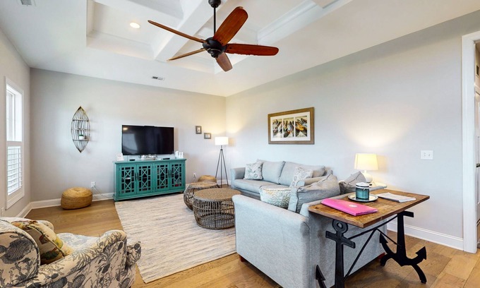 Caswell Beach Casa | Slowin' Dune | Lavish Island Getaway with Golf Cart Near Beach, Golf, & Dining