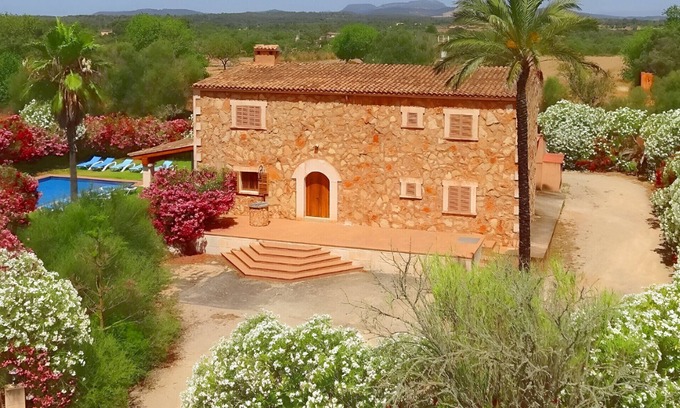 Felanitx Villa | Son Mas 402 maravillosa finca rústica con piscina privada, terraza, jardín y aire acondicionado