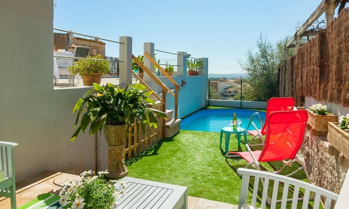 Campanet Cabaña | Son Massanet - Casa de pueblo con piscina y espectaculares vistas en Campanet