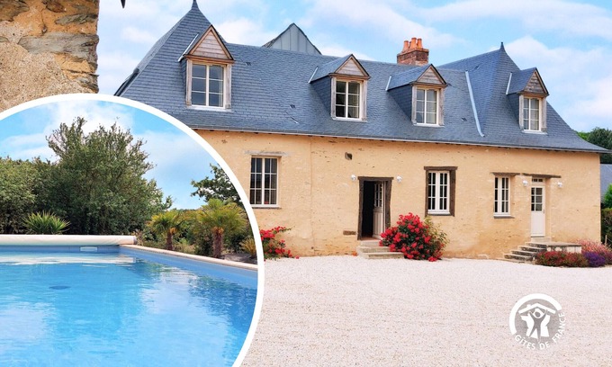 Chateau-Gontier Cabaña | Amplia casa moderna con piscina y wifi, ideal para grupos y familias