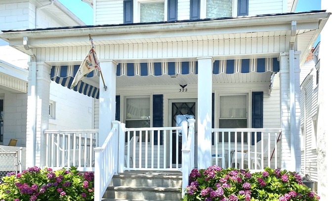 Bradley Beach Casa | spacious 4 bedroom beach house large shaded porch 3 blocks to beach restaurants