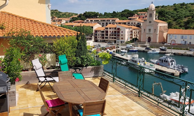 Port-Vendres Apartamento | Amplio apartamento con gran terraza con vistas al puerto