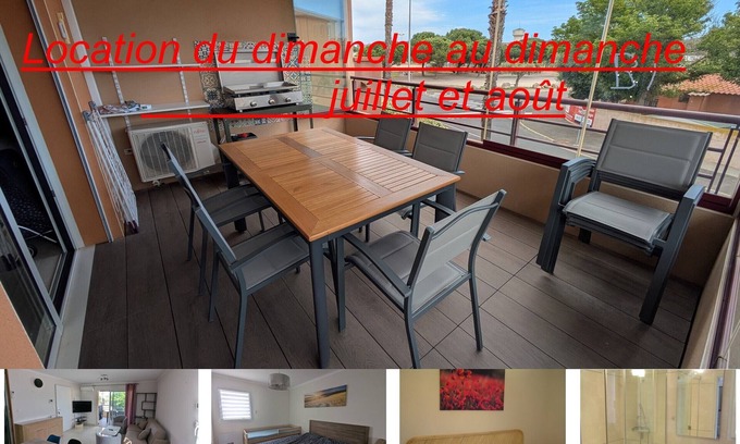 Valras-Plage Apartamento | Spacious apartment with large balcony
