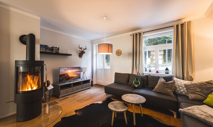 Baerenburg Apartamento | Spacious apartment with fireplace in an idyllic location on the edge of the forest