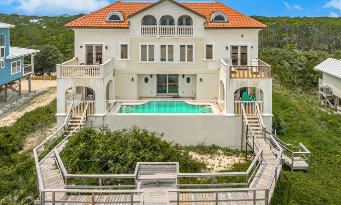 Sea Palm Village Casa | Spacious beachfront home with private pool, elevator, boardwalk & on-site pools