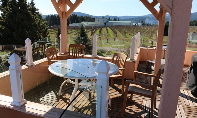 Sheridan Casa | Spacious home with deck overlooking Willamette Valley., outdoor BBQ and koi pond
