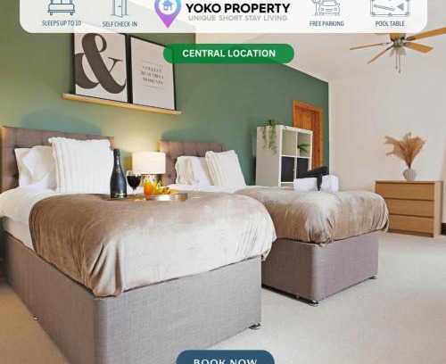 Northampton Casa | Spacious House in City Centre - Sleeps up to 9 - Free Parking, Super-Fast Wifi, Garden, Balcony, and Smart TV with Virgin TV and Netflix by Yoko Property