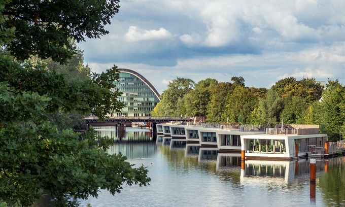 Hammerbrook Alquiler De Eote | casa flotante espaciosa - bungalow con terraza en la azotea "centro" Hamburgo