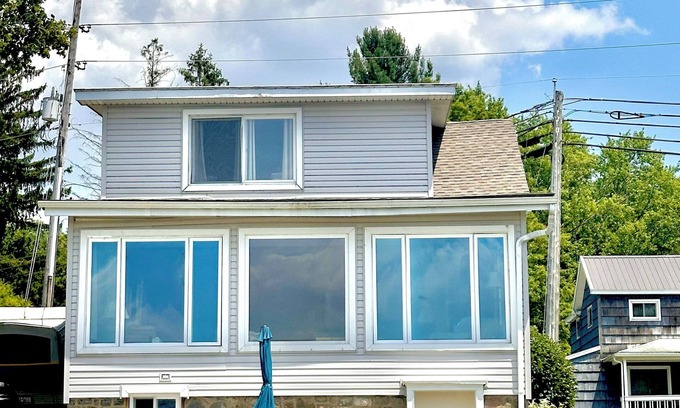 Conneaut Lakeshore Casa | Spacious lakefront home with private dock and a panoramic view of Conneaut Lake.