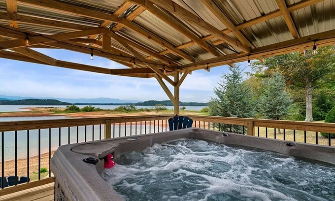 Dandridge Casa | Spacious Lakefront Home: New Private Boat Dock, Boat Ramp, Hot Tub, Game Room
