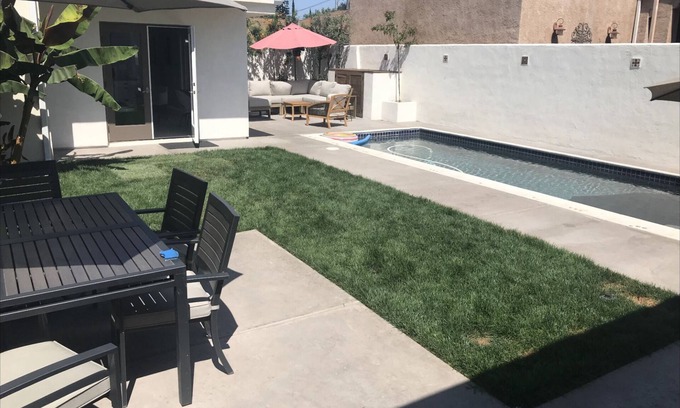 North Park Casa | Spanish bungalow with pool, built in bbq, and outdoor seating areas.