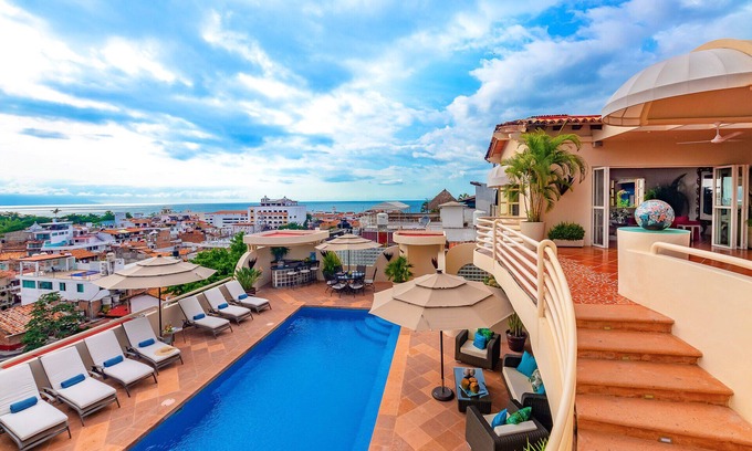 Centro de Puerto Vallarta Villa | Espectacular casa lujosa y amplia, extraordinaria vista al mar parte alta centro