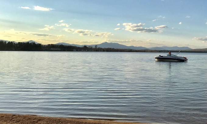 Center Ossipee Casa | Spectacular setting, majestic mountains, sandy waterfront& dock on Ossipee Lake