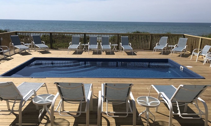 Sneads Ferry Casa | Spectacular 9 Bedroom Luxury Oceanfront sleeps 40 Heated Pool* + Hot Tub*!!