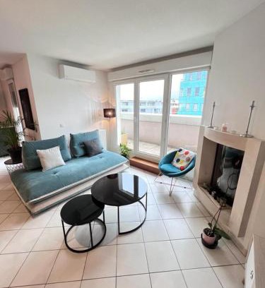Echirolles Apartamento | Standing, balcon avec vue, clim, tt équipé confort