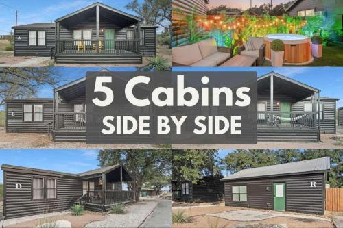 Canyon Lake Casa | Starlight Horizon 5 Cabins with Hot Tub Pet-Friendly Texas Hill Country Group Retreat Near Canyon Lake Pool, Stargazing, Sleeps 36
