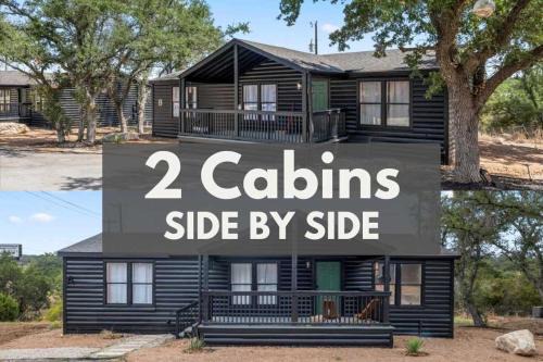 Canyon Lake Casa | Starlight Horizon Cabins A & B - Side-by-Side Group Retreat - Pet-Friendly Texas Hill Country Cabins Near Canyon Lake - Pool, Stargazing, Sleeps 16