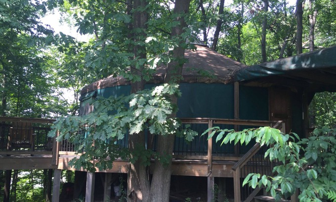 Lawton Cabina | Estancia en un Yurt! Aislado y arbolado en acres en un lago! Mi Lawton