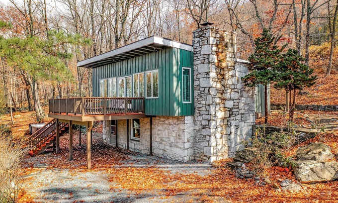 Kabletown Casa | Stone Cabin on Valley View: Firepit + Hot Tub