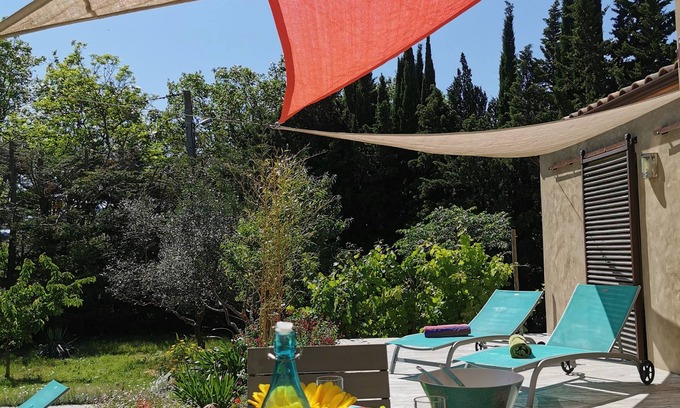 Saint-Andre-de-Roquelongue Casa | Casa de piedra, piscina privada, en un parque de 5000m, Gites de France 4 épis