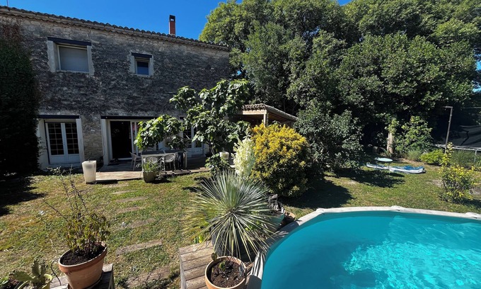 Saint-Genies-des-Mourgues Casa | Stone house 20 min from Montpellier and 25 min from the sea for 9-10 people