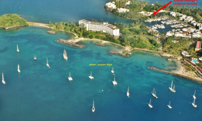 Pointe du Bout Apartamento | Estudio para 3 personas, planta baja, en residencia hotelera con acceso directo al mar