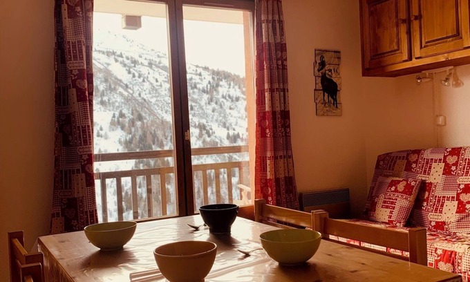 Valmeinier Apartamento | Studio 4 people Valmenier 1800, foot of the slopes, exceptional view