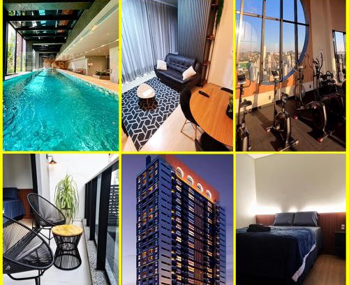 Centro Apartamento | Studio 703 Premium no Centro de Chapecó com Sacada Piscina Academia e Vaga Garagem