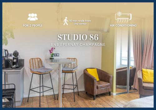 Epernay Apartamento | Studio 86 - Climatisation & proche centre-ville- 2 personnes - BnB Epernay