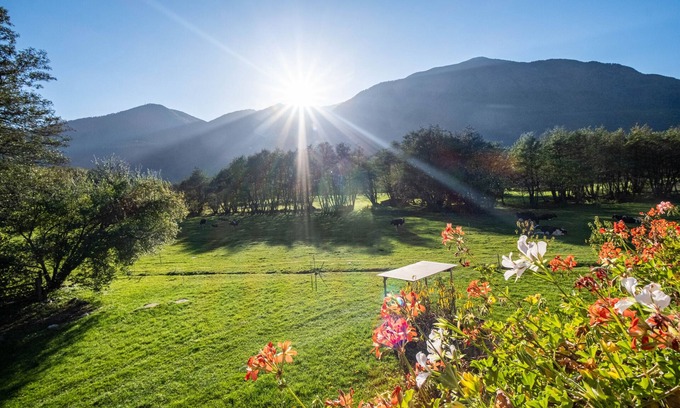 Sluderno Apartamento | Apartamento estudio 'Hausergut Topaz' con vistas a la montaña, jardín compartido y Wi-Fi
