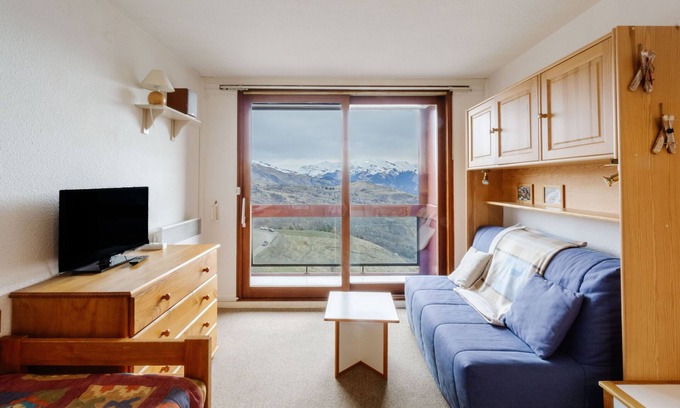 Villarembert Apartamento | Estudio Apartamento "Pied des Pistes" con vistas a la montaña y piscina compartida