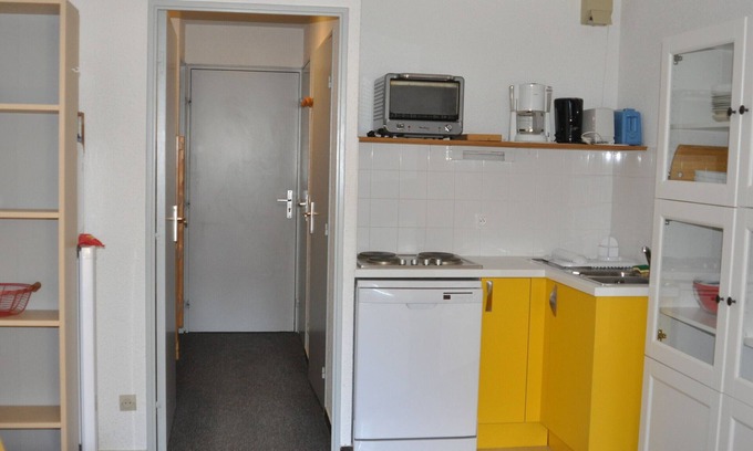 Le Pleynet Apartamento | Estudio cabina 4 pers, balcón, a pie de pistas, ascensor