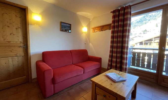 Praz-sur-Arly Apartamento | Studio Cabine à Praz-Sur-Arly, proche village et pistes, balcon, parking, piscine, 4 pers - FR-1-603-18