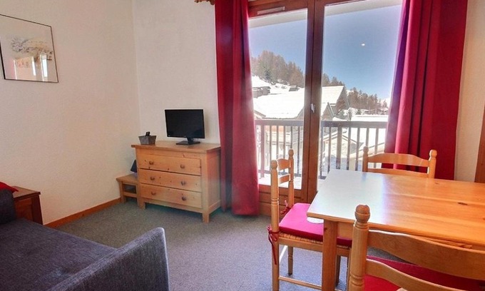 Plagne 1800 Apartamento | Studio cosy 4 pers. au pied des pistes avec balcon - FR-1-455-112