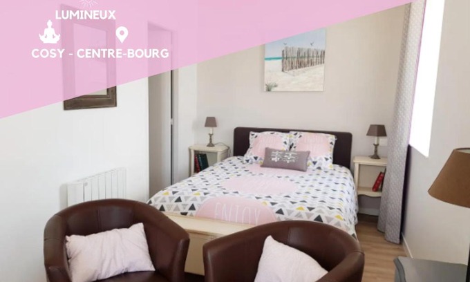Plouharnel Apartamento | Studio Cosy LES ROSES TREMIERES 3 étoiles centre Plouharnel proche mer