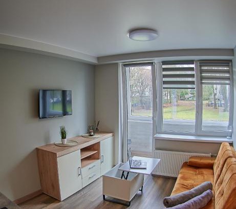 Kaunas Apartamento | Studio COZY VISIT, balcony, 24h self check-in, first floor, great location