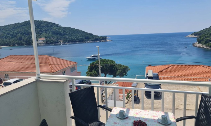 Saplunara Apartamento | Apartamento-estudio con terraza y vista al mar Bahía Saplunara, Mljet (AS-12849-c)