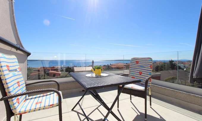 Mandre Apartamento | Apartamento-estudio con terraza y vista al mar Mandre, Pag (AS-6309-a)