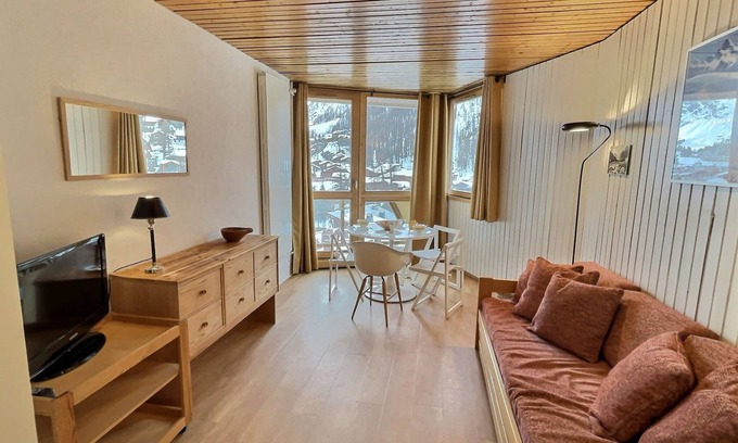 Le Cret Apartamento | Estudio para 4 personas en Val-d'Isère, balcón orientado al sur