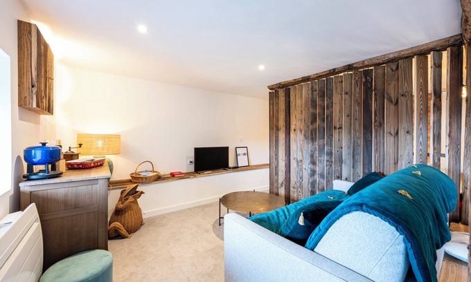 Bisanne 1500 Apartamento | Estudio 'Le Petit Érable - Vue Mont Blanc' con vistas a la montaña, terraza privada y Wi-Fi