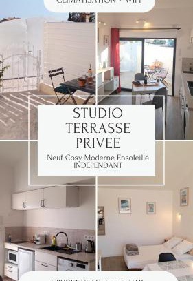 Puget-Ville Apartamento | Studio logement entier calme neuf climatisé avec extérieur